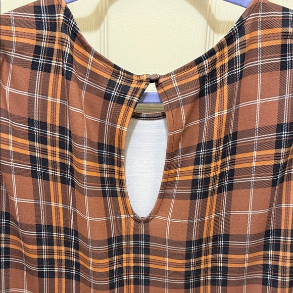 torrid Brown Plaid Short-Sleeve Fit & Flare Dress - Picture 3 of 4